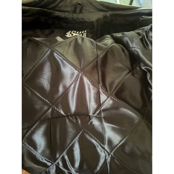 4Star Men’s Leather Motorcycle Jacket 44 Black Double-Rider Belted Lace Sides - Picture 11 of 12